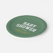 Tailgate Baby Dusche Gelber Fußball Pappteller (Schrägansicht)