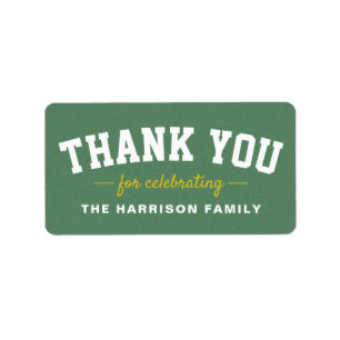 Tailgate Baby Dusche sportive gelb danke Adressaufkleber