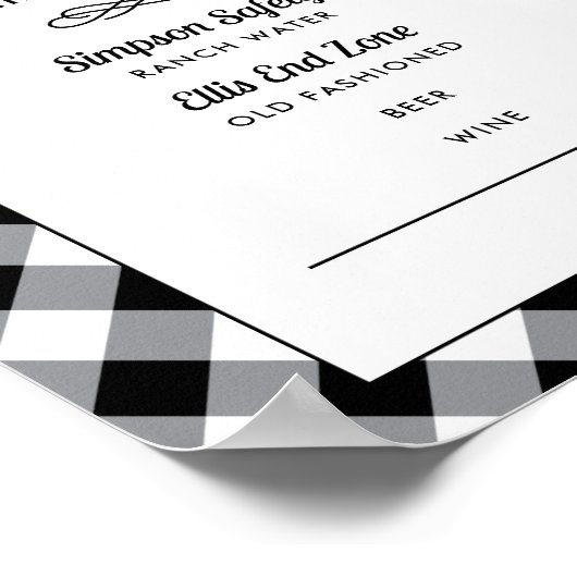 Tailgate Celebrate Black Polterabend Drink Menü Poster (Ecke)