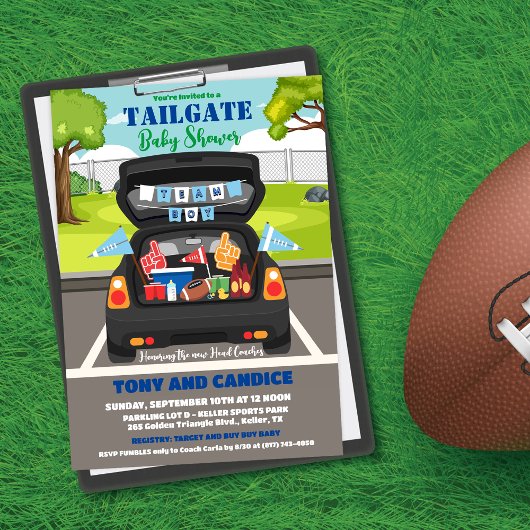 Tailgate Football Baby Dusche Paar Dusche Einladung