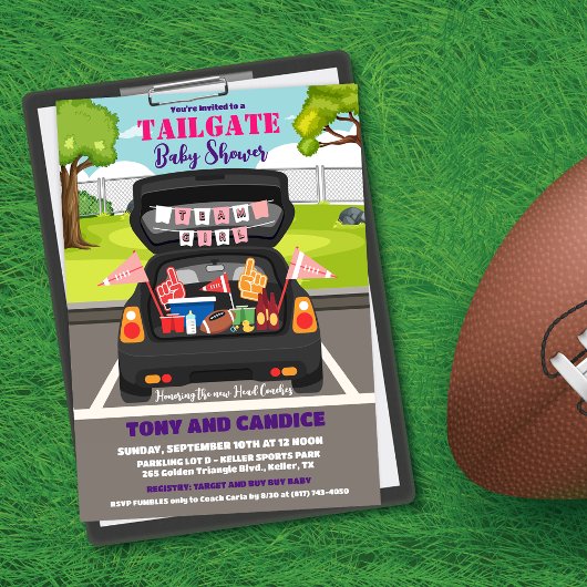 Tailgate Football Baby Dusche Paar Dusche Einladung