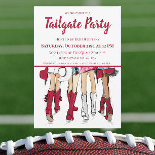 Tailgate Party Alabama Ladys Cowboy Boots Crimson Einladung