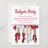 Tailgate Party Alabama Ladys Cowboy Boots Crimson Einladung (Vorderseite)