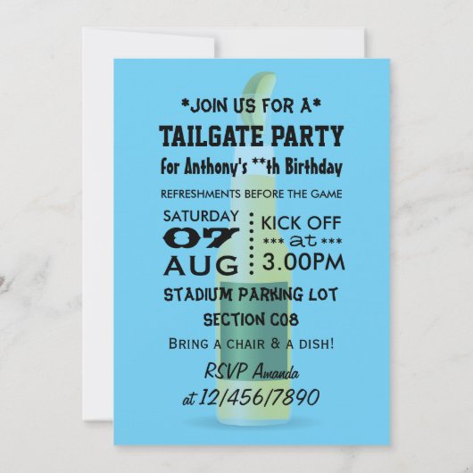 Tailgate Party Einladung (Rückseite)
