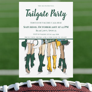 Tailgate Party Waco Ladys Cowboy Boots Green Gold Einladung