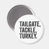Tailgate Tackle Turkey Funny Erntedank Football Magnet (Vorderseite/Rückseite)