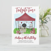 Tailgate Time Football Geburtstag JEDER FARBCOMBO Einladung (Stehend Vorderseite)