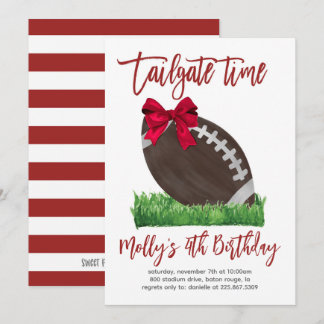 Tailgate Time Girl Football Einladung zum Geburtst