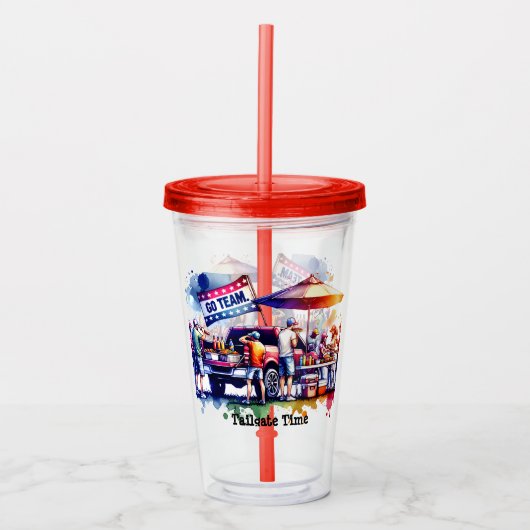 Tailgate Time Go Team Acryltrinkbecher (Vorderseite)