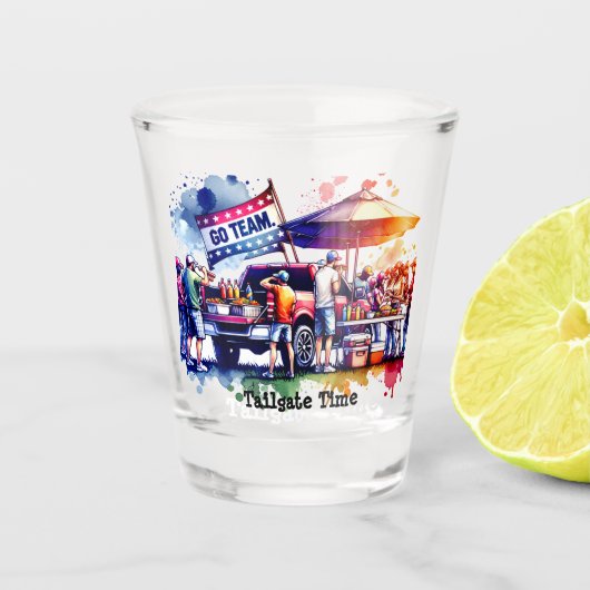 Tailgate Time Go Team Schnapsglas (Vorderseite)