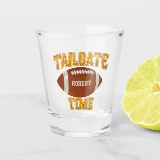Tailgate Time Orange Custom Schnapsglas (Vorderseite)