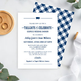 Tailgate und Celebrate Navy Blue Polterabend Einladung