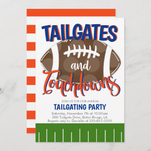 Tailgates and Touchdowns Football JEDES TEAM COLOR Einladung