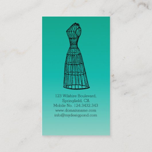 Tailor Seamstress Visitenkarte (Rückseite)