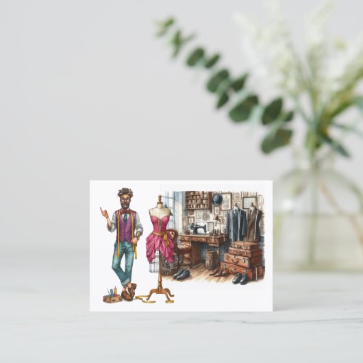 Tailor Sewing Visitenkarte (Stehend Vorderseite)