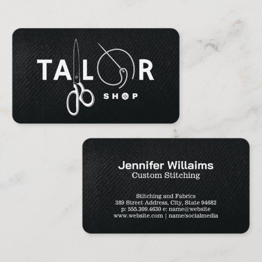 Tailor Shop | Garment Tools Visitenkarte (Vorne/Hinten)