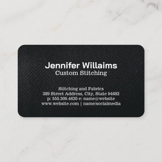 Tailor Shop | Garment Tools Visitenkarte (Rückseite)