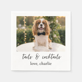 Tails & Cocktails Lustiger Hunde-Hochzeits-Cocktai Serviette