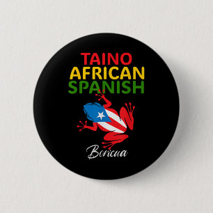 Taino Afrikanisch Spanisch Coqui Puerto Rico Flagg Button