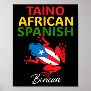 Taino Afrikanisch Spanisch Coqui Puerto Rico Flagg Poster