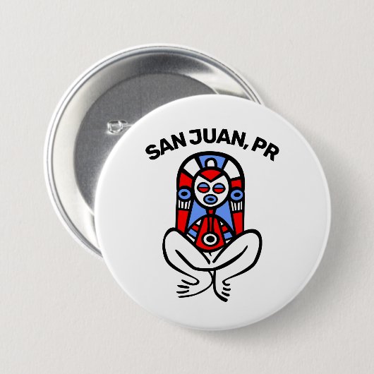 Taino Atabey Puerto Rico Custom Town Button (Vorne & Hinten)