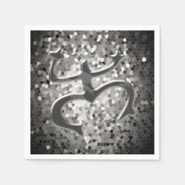 Taino Coqui Frog Paper Napkins (Schwarz/Weiß) Serviette