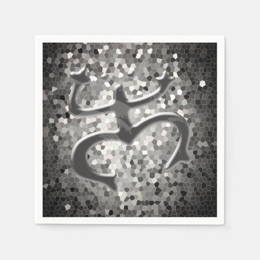 Taino Coqui Frog Paper Napkins (Schwarz/Weiß) Serviette (Vorderseite)