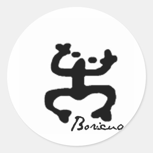 Taino Coqui Runder Aufkleber (Vorderseite)