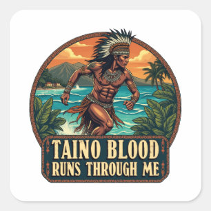 Taino-Krieger Puerto Rico Indigene Karibik Quadratischer Aufkleber