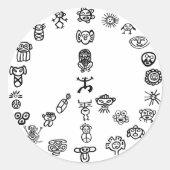Taino Peace Runder Aufkleber (Vorderseite)