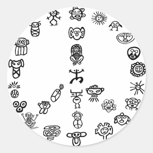 Taino Peace Runder Aufkleber (Vorderseite)