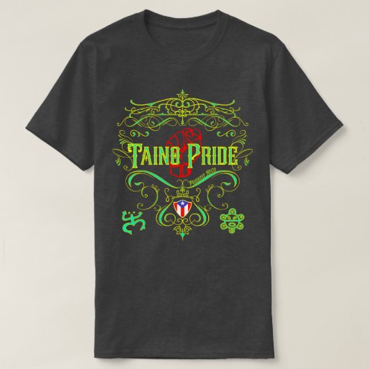 Taino Pride Vintag Style Neon T-Shirt (Design vorne)