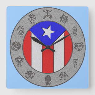 Taino Rad Quadratische Wanduhr