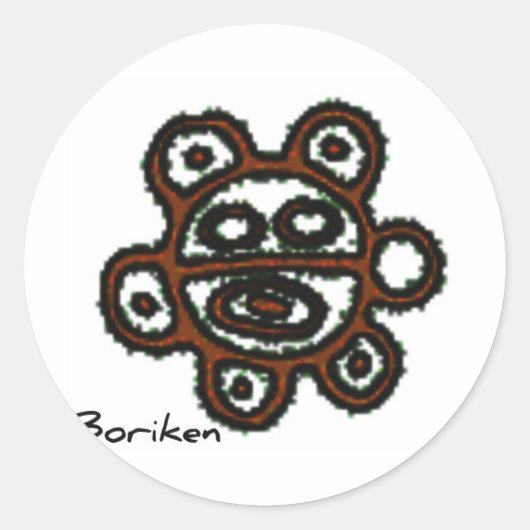 Taino Sol Boriken Runder Aufkleber (Vorderseite)