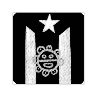 Taino Sol über Schwarz Weiß Permastempel