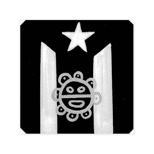 Taino Sol über Schwarz Weiß Permastempel (Design)