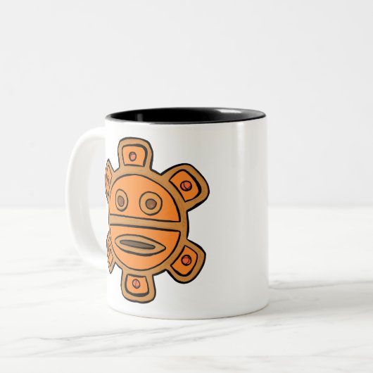 Taino-Sonne Zweifarbige Tasse (Vorderseite Links)