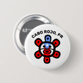 Taino Sun Flag Puerto Rico Custom Town Button (Vorne & Hinten)