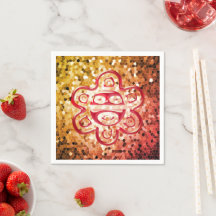 Taino Sun Paper Napkins (Rot/Gold)
