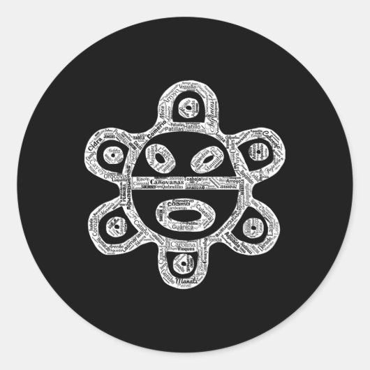 Taino Sun Puerto Rico Städte Boriken Bor Runder Aufkleber (Vorderseite)