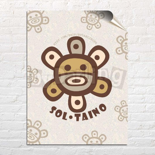 Taino Sun Puerto Rico Wall Art Download Poster