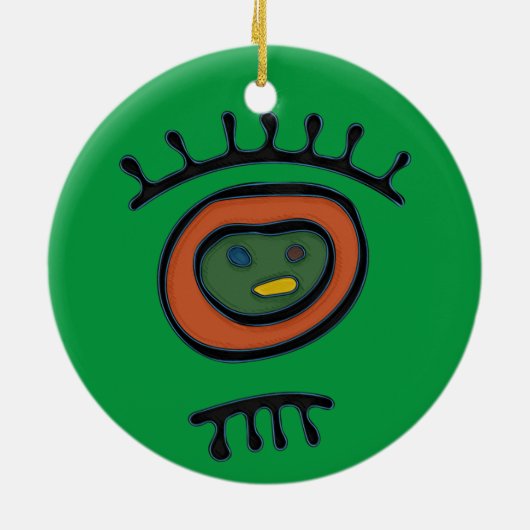 Taino Symbol Circle Ornament (Hinten)