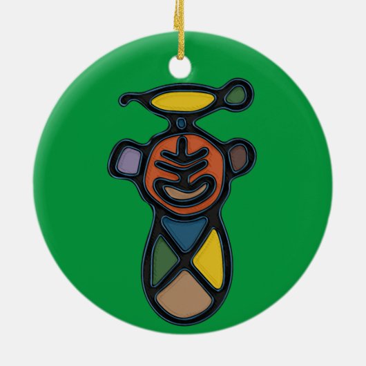 Taino Symbol Circle Ornament (Hinten)
