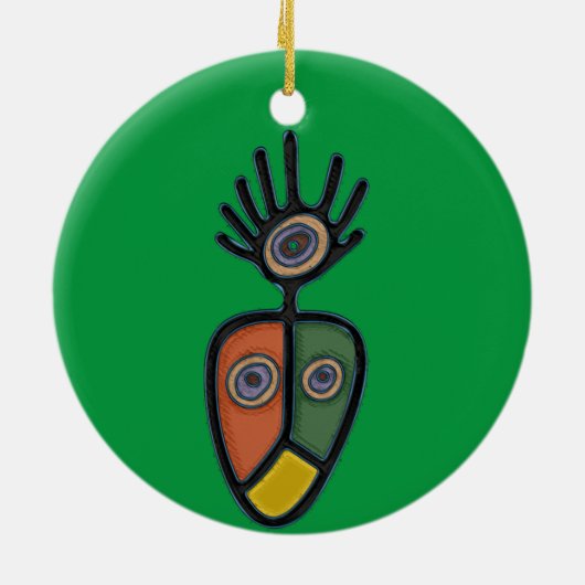 Taino Symbol Circle Ornament (Hinten)