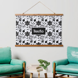 Taino Symbole Puerto Rico Kultur Wandteppich Mit Holzrahmen