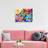 Taino und Vejigantes - Kunst von Galina Leinwanddruck (Insitu (Wohnzimmer))