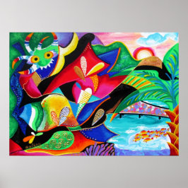 Taino & Vejigantes PR - Kunst von Galina - Poster