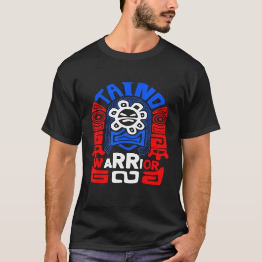 Taino Warrior - Boricua - Spanisches Erbe T-Shirt (Vorderseite)