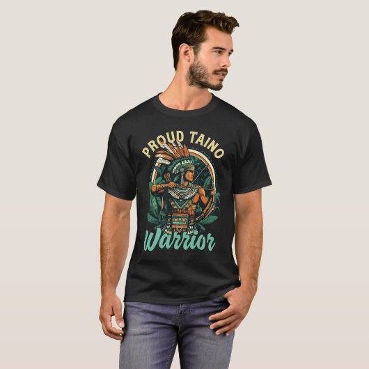 Taino Warrior Puerto Rico Indigenous Caribbean Cul T-Shirt (Vorne ganz)