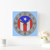 Taino Wheel Quadratische Wanduhr (Zuhause)